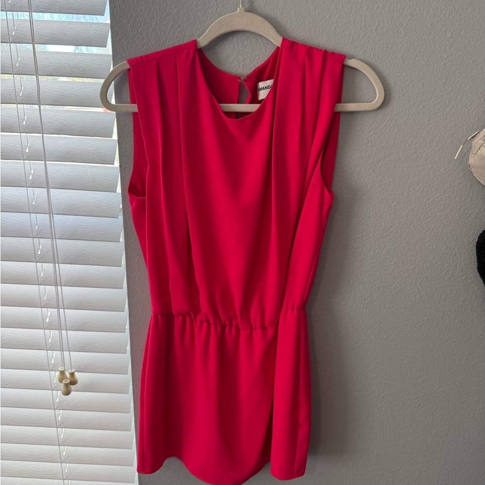 Amanda Uprichard Caprianna Romper in “Begonia Pink” SIZE SMALL
